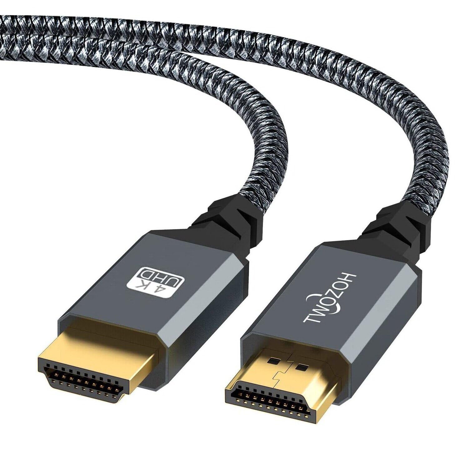 Twozoh 4K HDMI Cable 1FT, High-Speed 60HZ 18Gbps Braided HDMI to HDMI Cord Compatible with PS5, PS4, PC, Monitor, Projector, 4K UHD TV/HDTV, Xbox