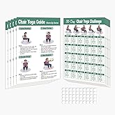 Chair Yoga Poster for Seniors & Beginners – Set of 5 Illustrated Guides & 5 30-Day Challenges, Laminated Gentle Seated Exercise Charts for Mobility, Balance, Flexibility, Stretching & Home Fitness