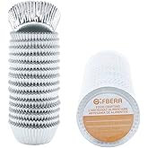 Gifbera Mini Foil Baking Cups Silver, 300-Count Bright Foil Paper Silver Cupcake Liners Mini Size