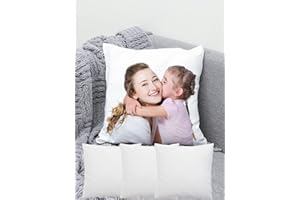 IEDASING'S CHOICE 4 Pack Sublimation Blanks Throw Pillowcase Heat Transfer Cushion Covers with Invisible Zippers for DIY Printing Sofa Coach Decor White 17.7”x17.7” Polyester No Pillow Insert