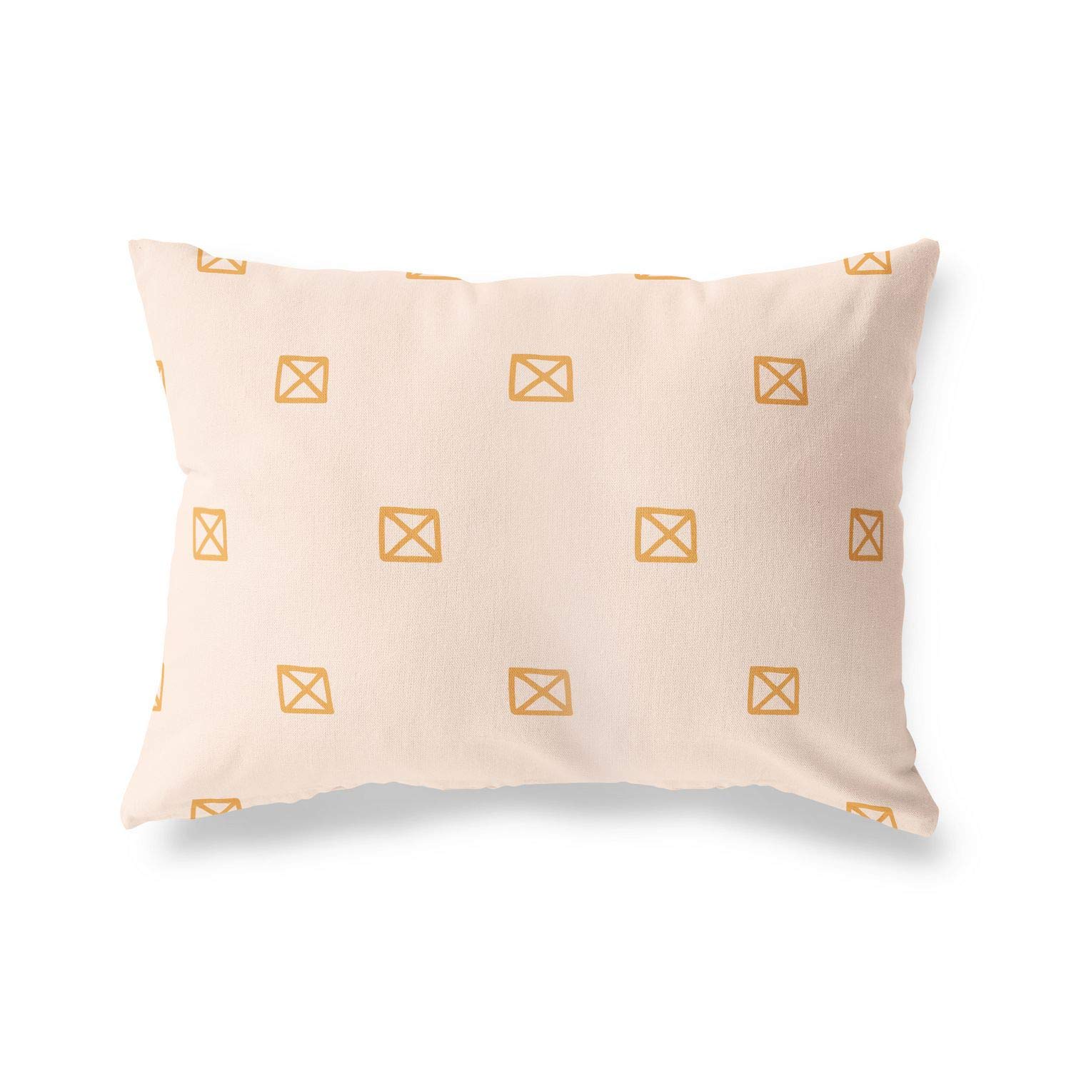 BonaMaison Decorative Cushion Cover, Orange-Off White Throw Pillow Covers, Home Decorative Pillowcases for Livingroom, Sofa, Bedroom, Size: 45X60 Cm - Designed and Manufactured in Turkey