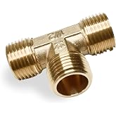 Tee Adapter 1/2" Male x 1/2" Male x 1/2" Male Pipe Thread Adapter Fittings Brass Connector T Adapter
