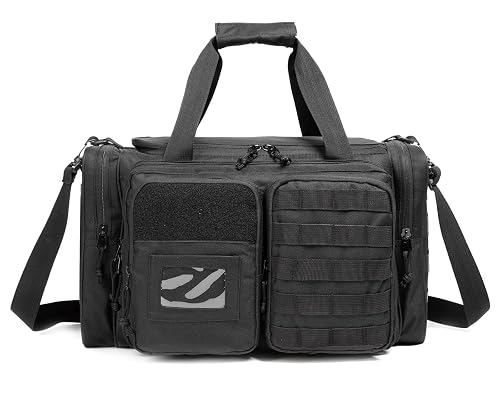 Tactical Gun Range Bag - Large Pistol Case With Ammo Pouch For Handguns & Shooting Gear