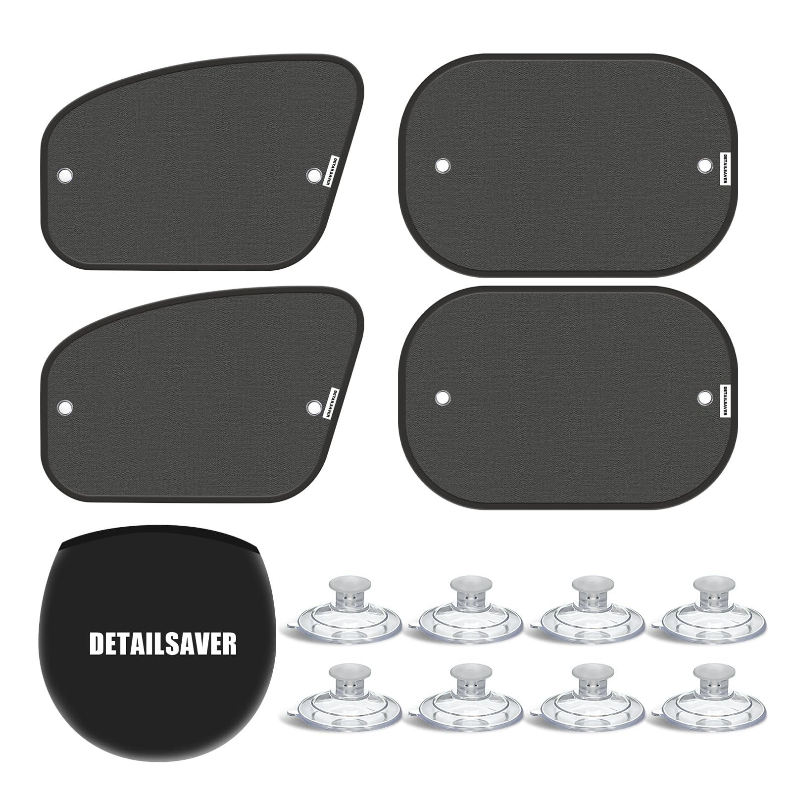Photo 1 of DETAILSAVER Car Window Shades for Side Window(4 Pack),Car Window Shade for Baby with 8 Suction Cups,Sun Shade Side Window Can Blocks 99.98% UVR,Sun Shade for Window