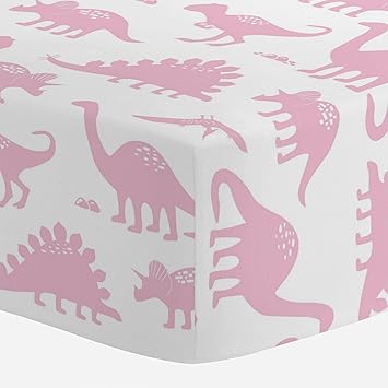pink dinosaur crib bedding