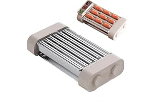 550W Hot Dog Machine, Countertop Sausage Griller Hot Dog Roller with 6 Rollers, Temperature Control, Household Hot Dog Rotiss