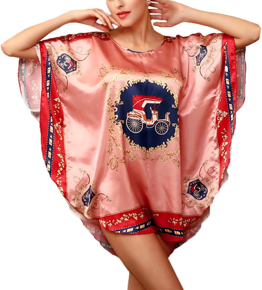 NANJUN Women's Classic Satin Oversized Loose Fit Nightgown Sleepwear