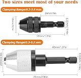 EEEKit Keyless Drill Chuck Conversion Tool 2Pcs 1/4 Hex Shank Adapters view 2