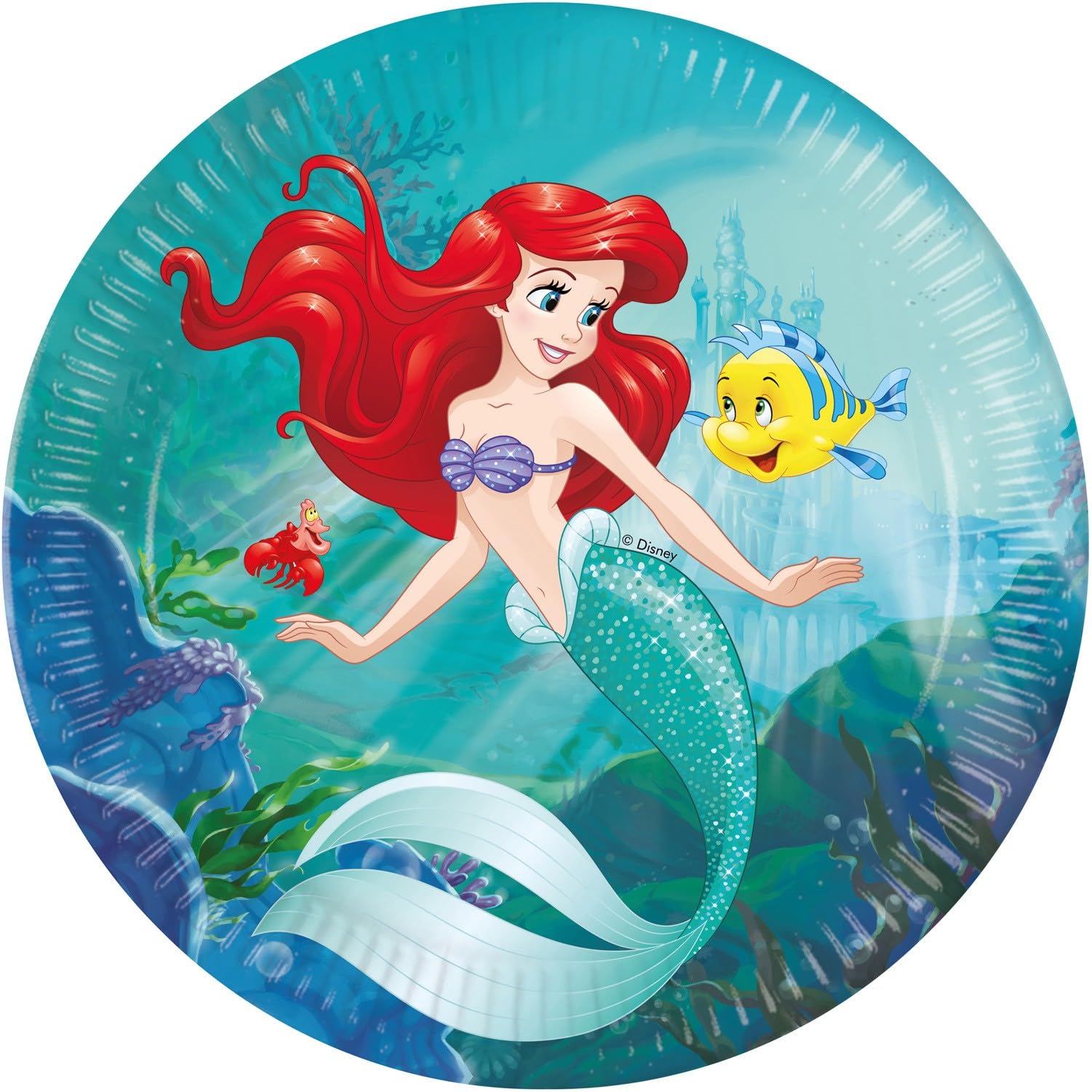 8Pk 23Cm Ariel Curious Paper Plates