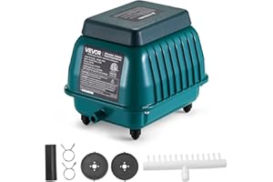 VEVOR Linear Air Pump, 1110 GPH Air Flow, Septic Aerator Pump, Aeration System for 10 ft Deep Ponds, Fit for Septic Tanks, Aq
