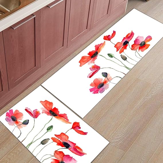 FAMILYDECOR - Alfombra de cocina para piso, con parte trasera de goma