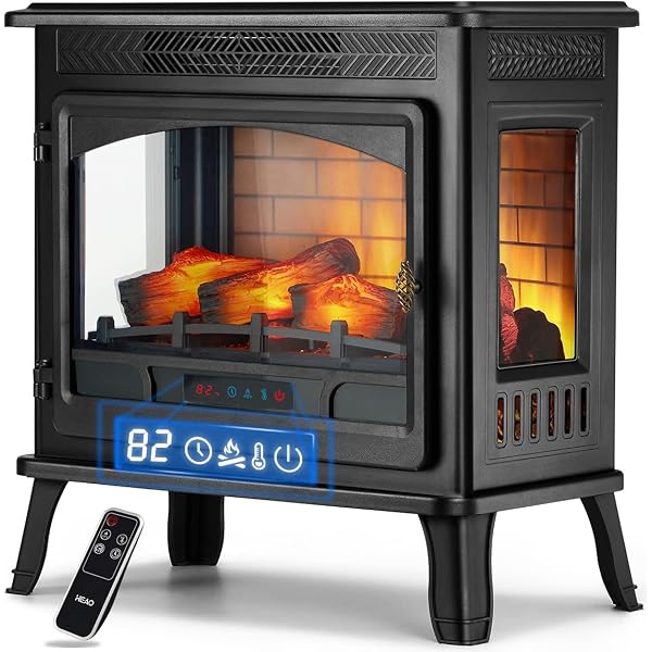 Amazon.com: HEAO Electric Fireplace 3D Infrared Fireplace Stove 24  Freestanding Fireplace Heater for Indoor with Visible Control Panel and  Remote, ETL Certified, Overheating Safety Protection, 1500W (Black) : Home  u0026 Kitchen