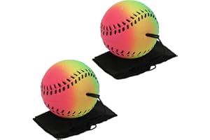 PATIKIL 2.5 Inch Sports Wrist Ball, 2Pcs Baseball Rubber Rebound Wristband Wrist Return Ball Sport on a String for Exercise P