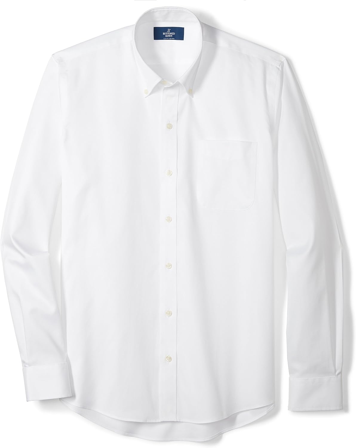  Brand - Buttoned Down Men's Slim-Fit Button Collar Solid Pinpoint Dress Shirt, Supima Cotton Non-Iron: Clothing