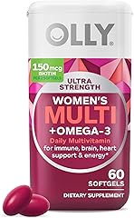 OLLY Ultra Women's Multi Softgels, Overall Health and Immune Support, Omega-3s, Iron, Vitamins A, D, C, E, B12, Daily Multivi