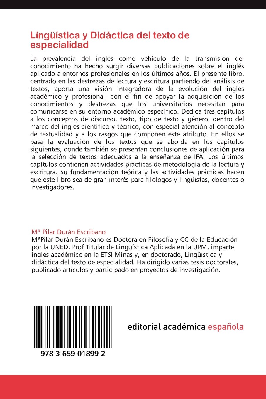 Linguistica y didactica del texto de especialidad aplicaciones metodologicas para la ensenanza del ingles academico y profesional