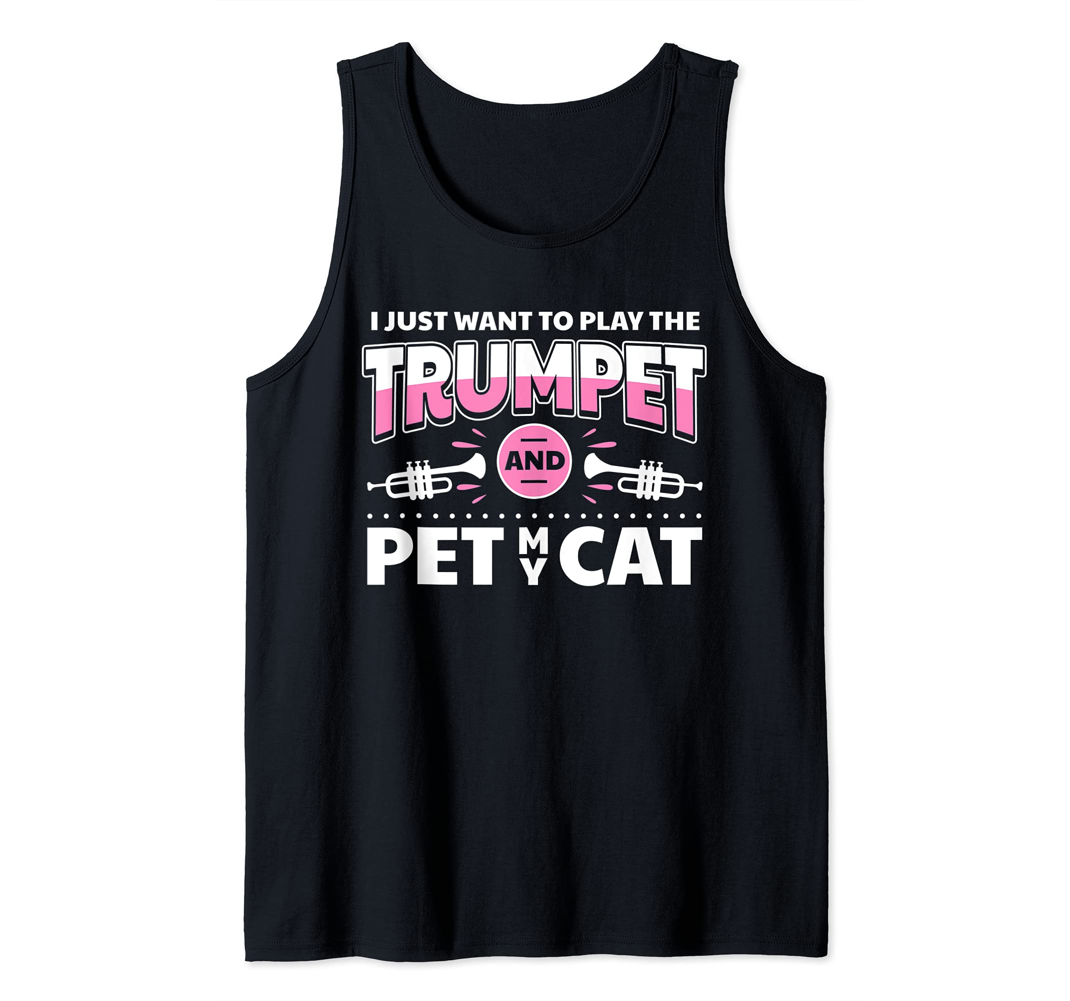 Cute Cat Lover Trumpet Player Saying Trumpeter Tank Top
