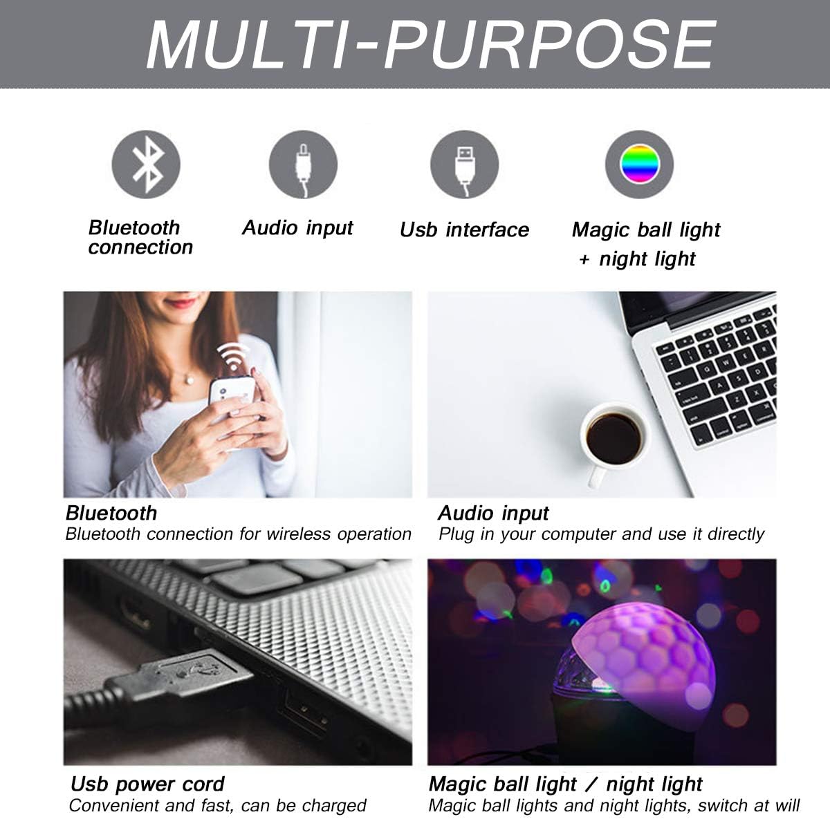 Rechargeable Disco Ball Light Exulight 9w Usb Rechargeable Led