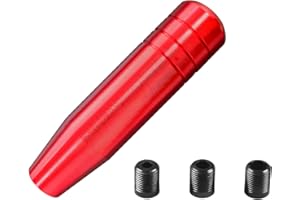 LSKASELUE 5" Heavy Weighted Shift Knob, Aluminum Car Gear Lever Stick Shifter with 3 Threaded Adapters, Long Shifting Lever H