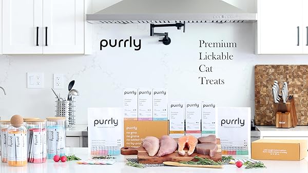 PURRLY LICKABLE WET CAT TREATS HEALTHY GRAIN-FREE CHICKEN VARIETY PACK (18 COUNT) SQUEEZABLE CREAMY PURÉE WITH HUMAN-GRADE PROTEIN SOURCES AND FUNCTIONAL NUTRIENTS NON-GMO NO-ARTIFICIAL-ADDITIVES