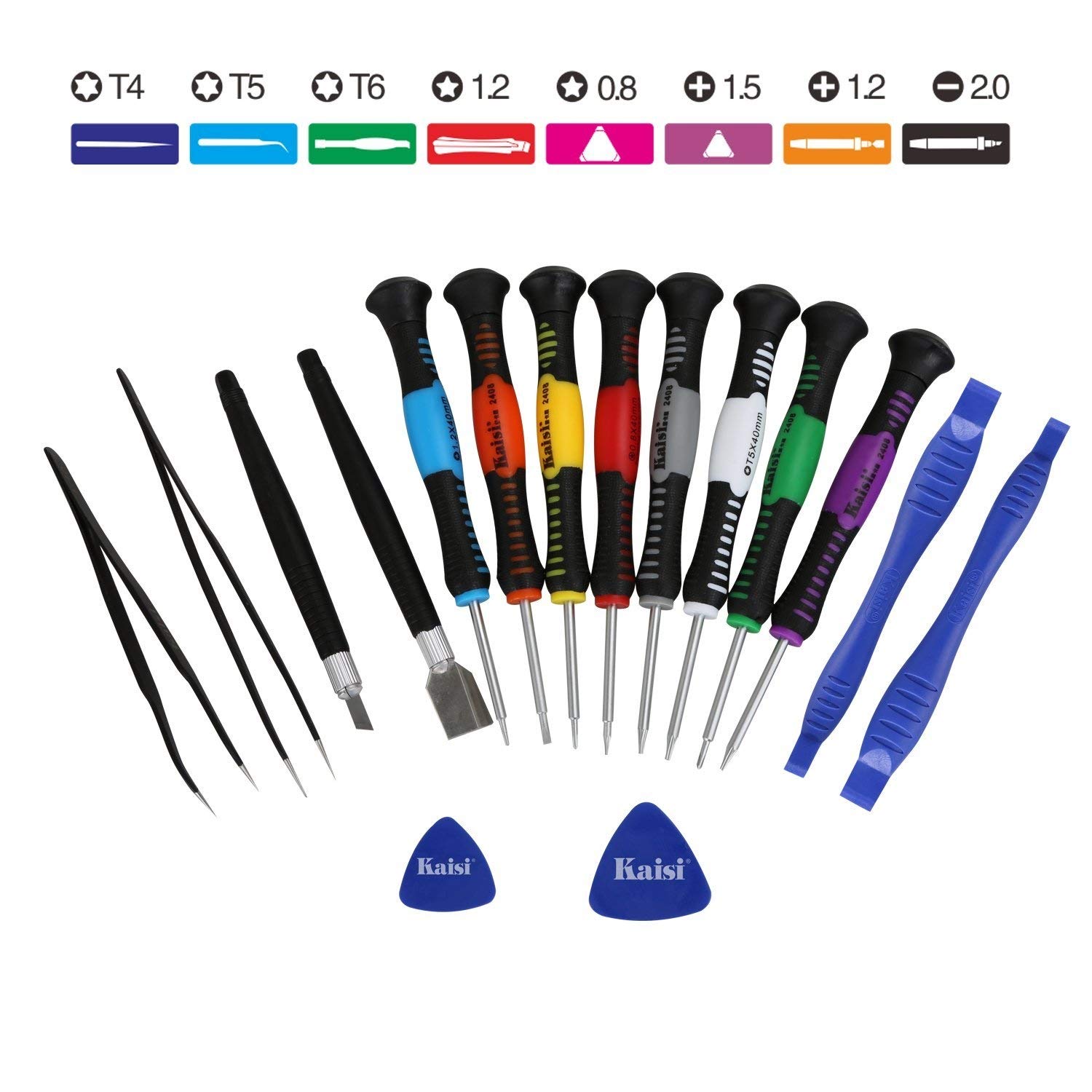 Kaisi 16-Piece Precision Screwdriver Set Repair Tool Kit for iPad, iPhone & Other Devices (Kaisi 16 Piece)