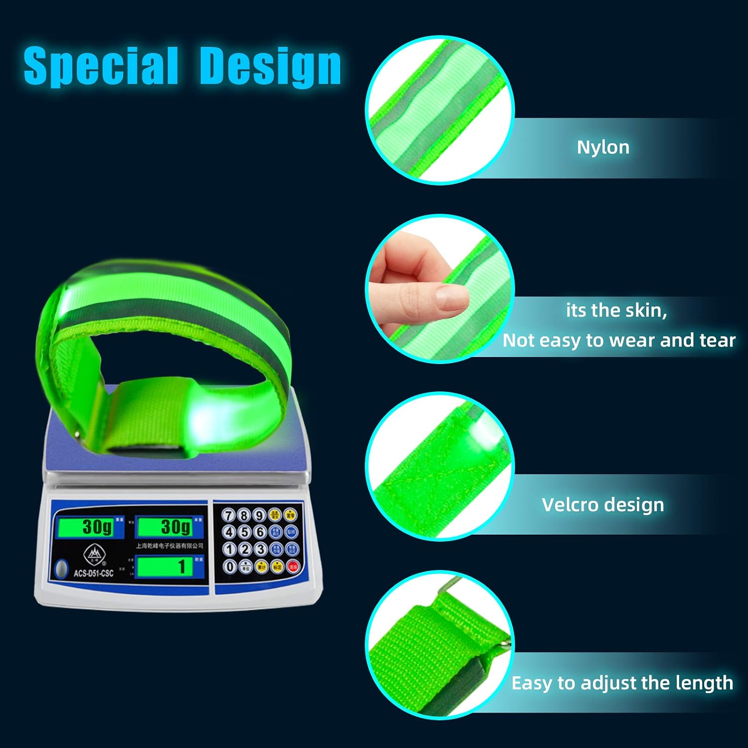 Led Armband 4-Pack High Visibility Running Gear Light Up Reflectors Bracelet Safety Glow Wristband Reflective Strips with Flashing Light for Runners Men Women Kids Pets Night Sports Jogging Cycling - Image 4
