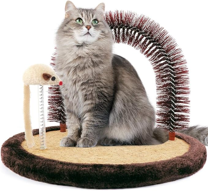 Happi N Pets Premium Cat Arch Self Groomer Cat Massager, Cat Hair Brush