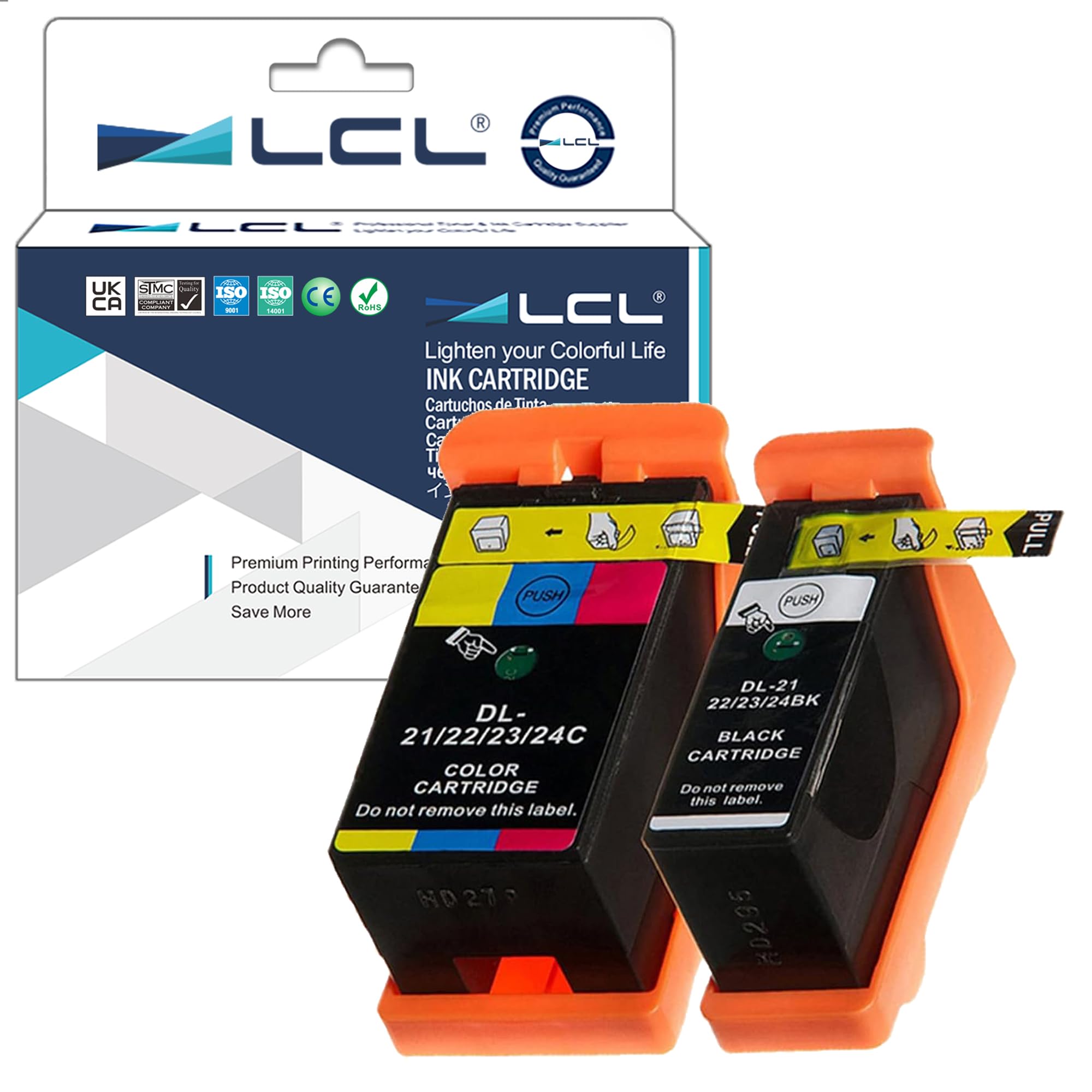 LCL Compatible Ink Cartridge V715W V313W Y495D Y496D Y498D Y499D (2Pack Black Color) Replacement for DELL V313W V313 V515W P713W P513W V715W