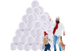 BXEBUI 100 Pack Indoor Snowball Fight Set 3 Inch, Fake Snowball Xmas Decoration, Plush Snow Ball Fun for Kids Adults Indoor Outdoor Play (100)