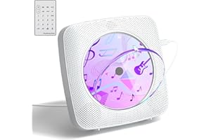CD Player with Speakers CD Players for Home: Desktop Wall CD Player Bluetooth Portable Kegaudio with Dust Cover LCD Screen Di