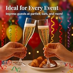 Prestee 100 Pack Clear Plastic Champagne Flutes