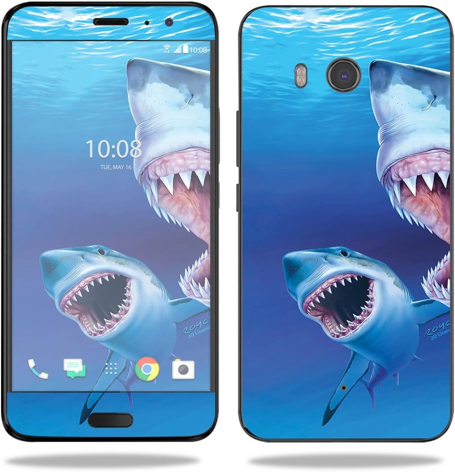 MightySkins Skin Compatible with HTC U11 - Great Whites | Protective, Durable, and Unique Vinyl Decal wrap Cover | Easy to Apply, Remove, and Change Styles | Made in The USA