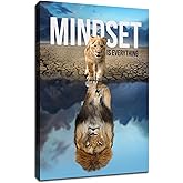 Mindset is Everything Wall Art Office Decor Motivational Wall Art Canvas Prints Entrepreneur Quotes Canvas Poster Use for Office Home Bedroom Livingroom Wall Decor Wooden Framed [12''W X 18''H]