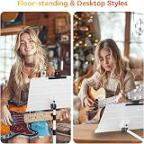 K Kasonic Foldable Music Stand 2-in-1 Collapsible Sheet Music Folder White view 4