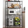 Sakugi Storage Shelves - 4 Tier Shelf Organizer, Heavy Duty Garage Shelving Unit with Leveling Feet, Stable Metal Shelves Organizer for Pantry, Kitchen and Closet, 33.1" W X 12.6" D X 57.2" H, Black