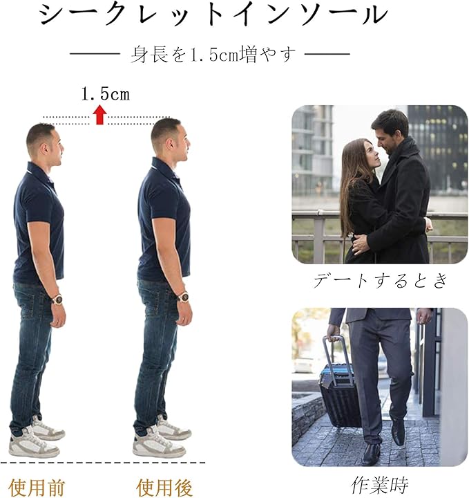 Amazon インソール シークレット 衝撃吸収 中敷き 身長アップ 3層構造 高弾力 防滑 大きいサイズ ブラック 男性用 小さいサイズ ピンク 女性用 Rtaie ドラッグストア