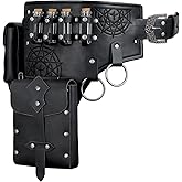Renaissance Medieval Alchemy Belt Set - 4PCs Renaissance Accessories for Cosplay, LARP, Halloween & Renaissance Fairs (Black)