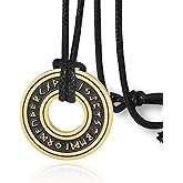VASSAGO Viking Necklace for Men Women Norse Viking Rune Necklace Adjustable Braided Leather Rope Chains Stainless Steel Talisman Pendant Vintage Amulet Jewelry Gift