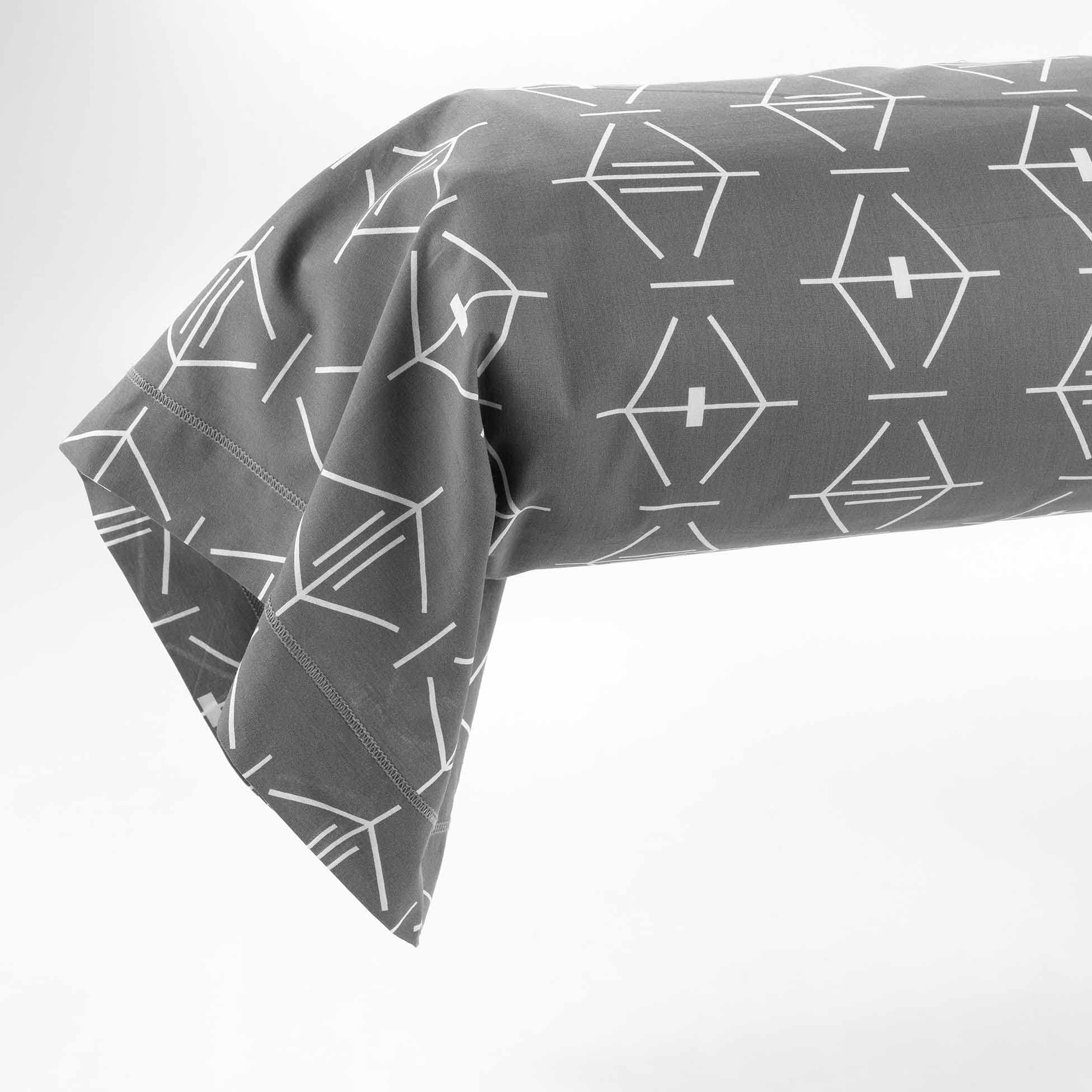 douceur d'intérieur, Aristide Bolster Pillowcase (85 x 185 cm) Anthracite 100% Cotton — image 1
