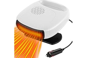 FILBA Car Heater 130W 2 in 1 Automobile Windshield Fast Heaters That Plugs Into Cigarette Lighter Portable Fast Heating Defrosting Defogger 12V Black (RT-0101) (RT-0110)