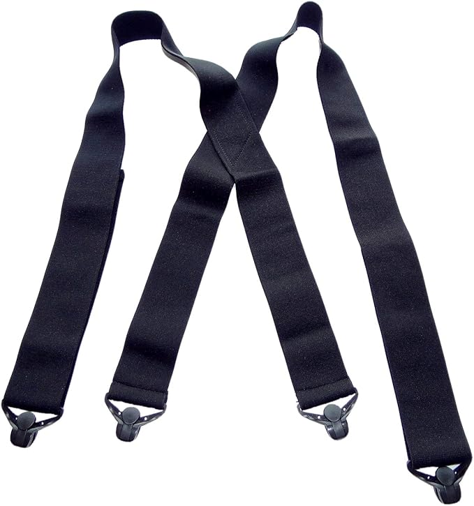 Holdup Hidden Undergarment Black 2 inch wide Suspenders with Jumbo