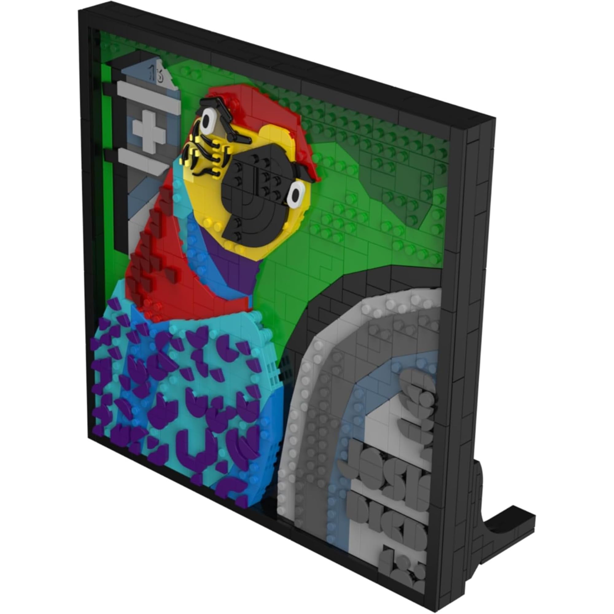 BlueBrixx Pro 108500 – Die DREI ???: 3D Bild: Der Superpapagei aus Klemmbausteinen mit 806 Bauelementen