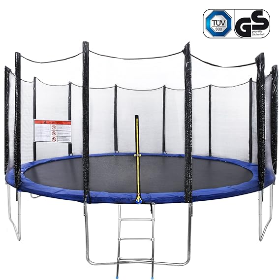 AMDirect Gartentrampolin Jumper Trampolin mit Netz TUV/GS/CE Zertifiziert 366/427/457 cm
