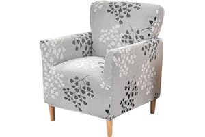 GOSTADY Printed Banquet Armchair Slipcovers Soft Chair Covers Armchair 1-Piece Stretch Chair Covers for Living Room Nonslip Outdoor Armchair CoverPets Friendly Furniture Protector,07