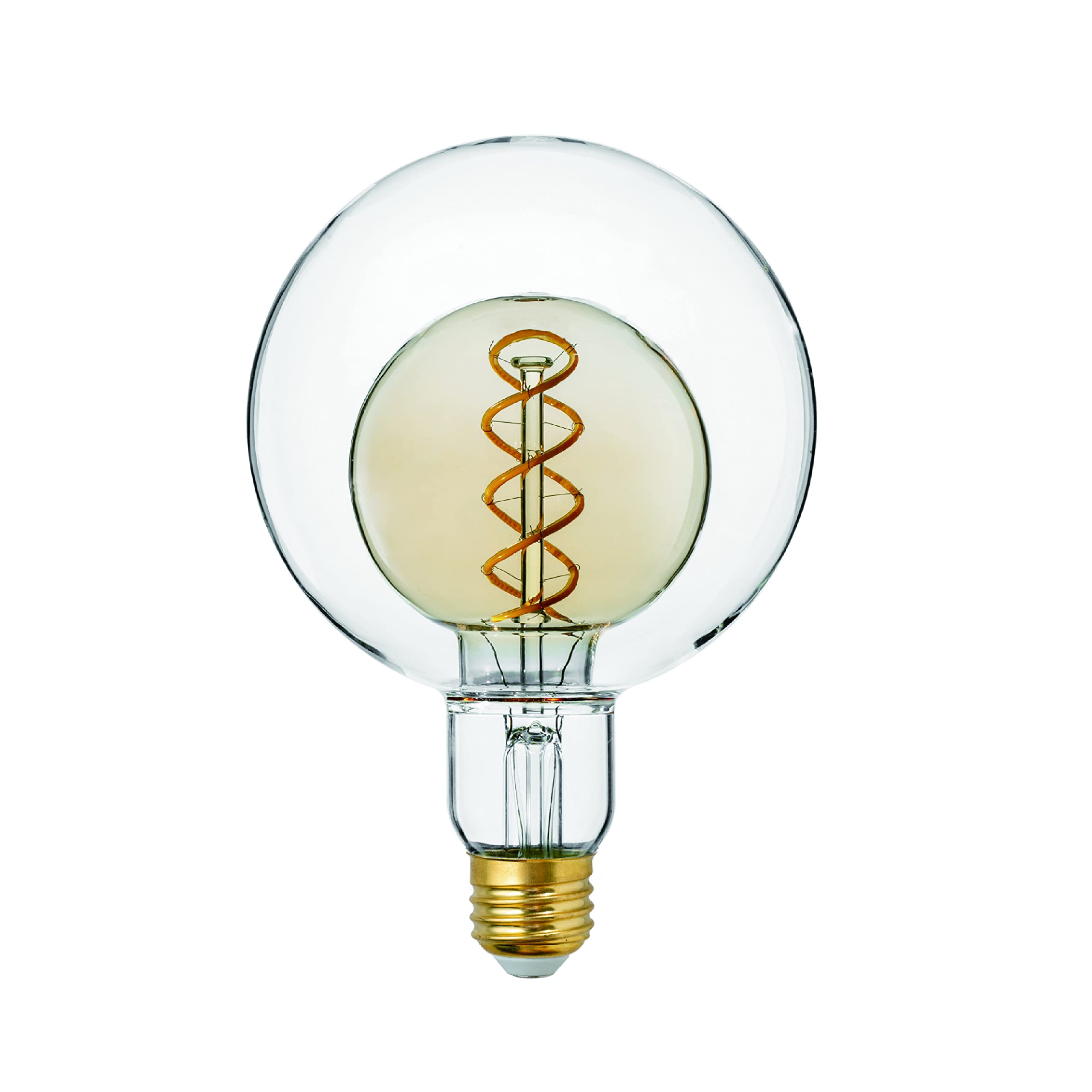 SD LUX DIMMABLE LED Bulb Vintage Globe Bulb Decorative Light G125 E27 6W 400LM(60W Equivalent) ES 2700K Warm White, 1 PC (Amber)
