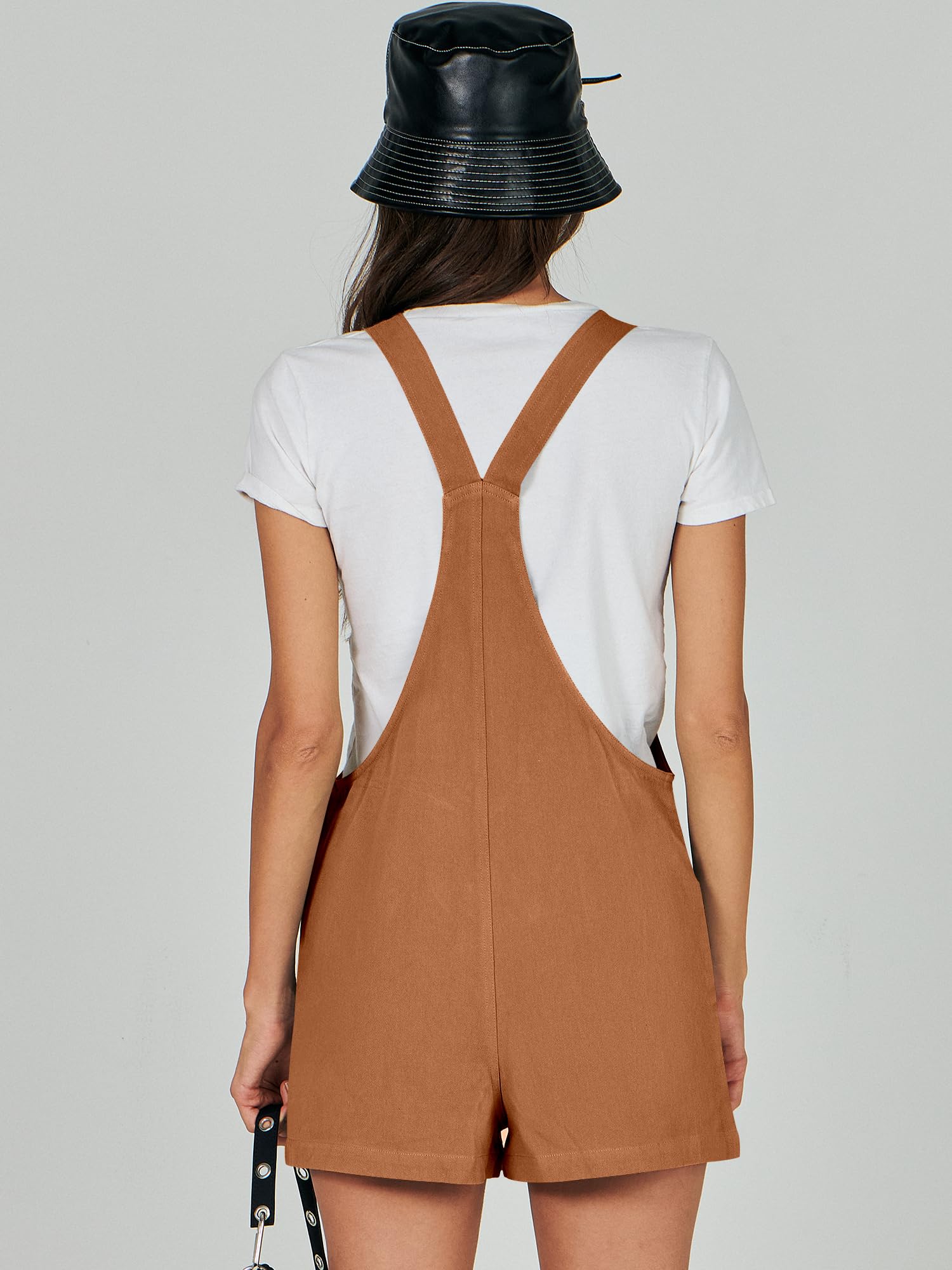 ANRABESS Women's Overalls Summer Casual Sleeveless Adjustable Straps Jumpsuit Bib Shorts Rompers with Pockets Jumper