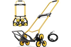 New Version Stair Climbing Dolly, 300LB Capacity Folding Stairs Climber Dolly Cart with Telescoping Handle & Silent Wheel, St