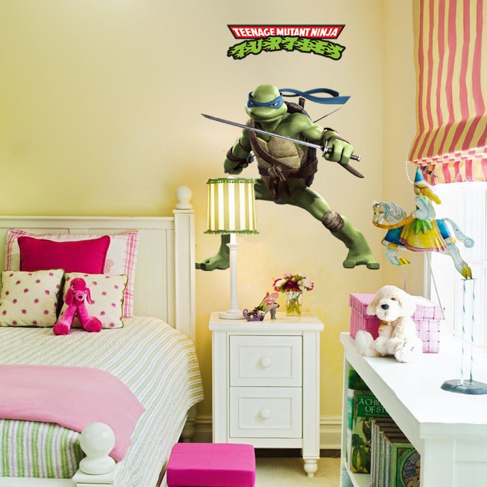 Myhome Teenage Mutant Ninja Turtles Cartoon Character Wall Decor Decal Removable Sticker For Kids Nursery Bedroom For Home Decoration