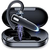 MOZC Bluetooth Headset Single Ear Business Earbuds, Bluetooth 6.1 Wireless Headphones with Mic,Earbuds with 800mAh Charging Case,100H Standby Time Bluetooth Earpiece,Earphones for Work,Trucker,Office