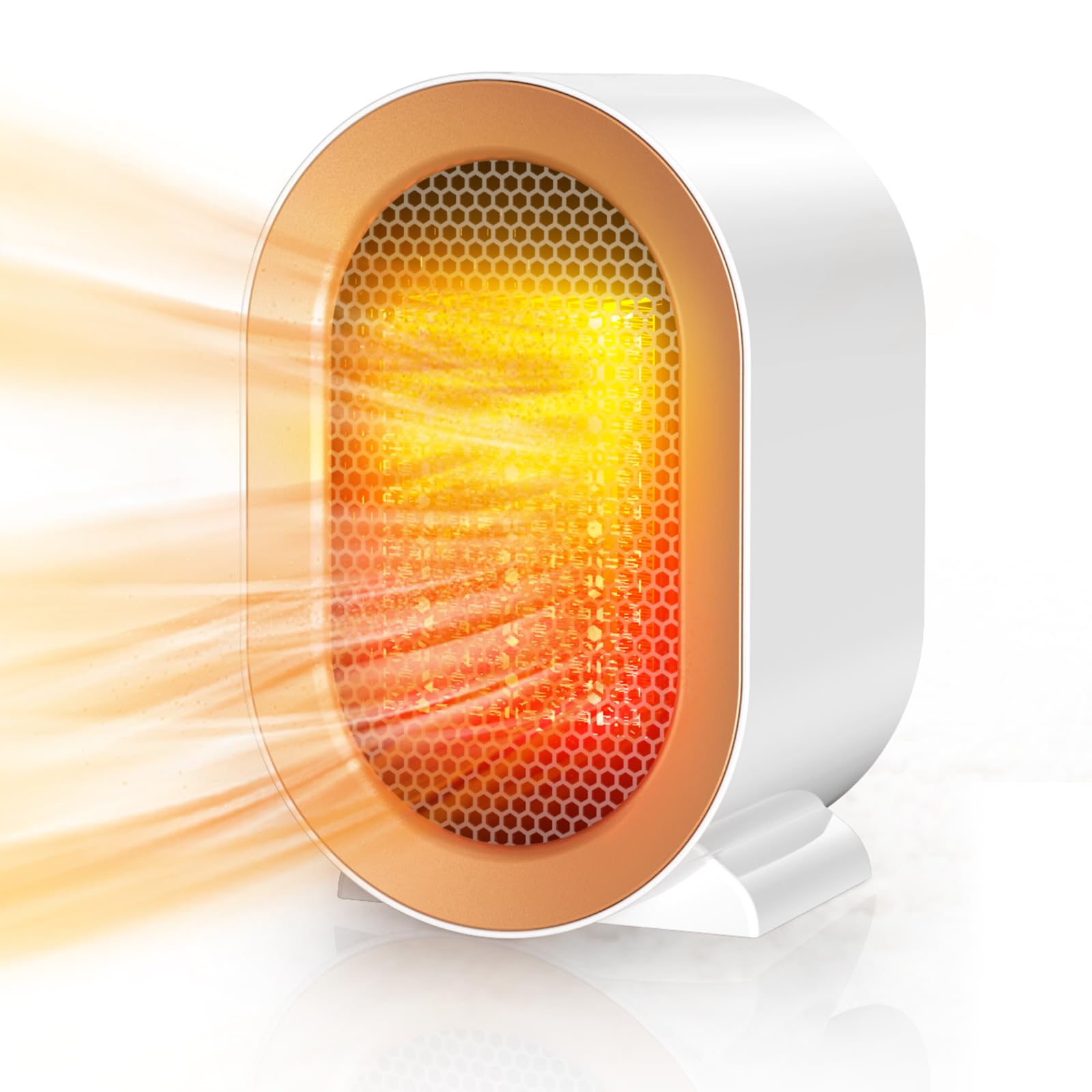 Electric Heater, Heaters for Home, 1200W Energy Efficient Space Silent Room Heater, Portable Ceramic Fan Heaters, Thermostat 2 Modes, Overheat & Tip Over Protection, for Bedroom